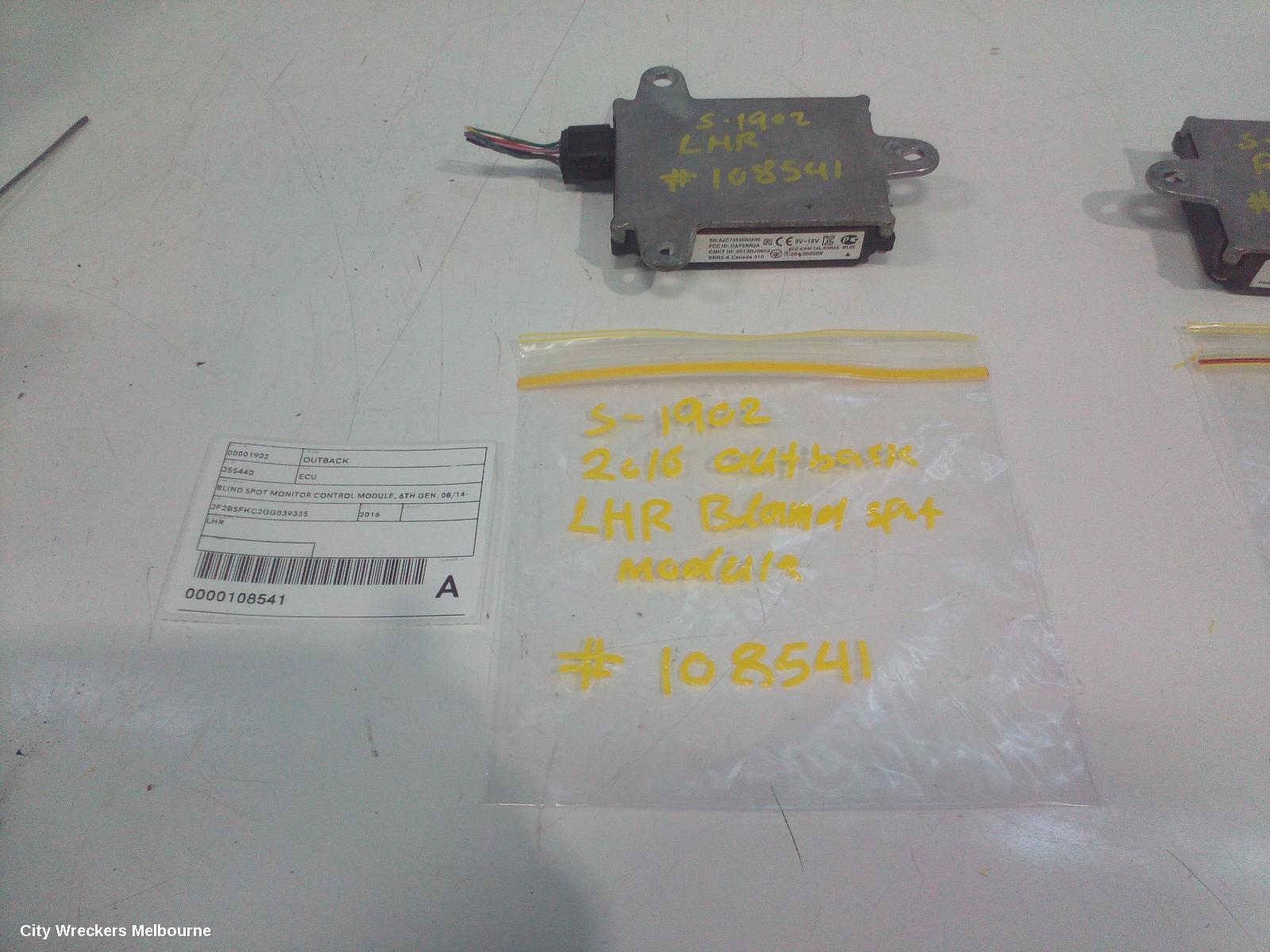 SUBARU OUTBACK, 6TH GEN, 08/2014 - 12/2020, LHR  A2C7464060400  BLIND SPOT SENSOR: 108541 - Image 1