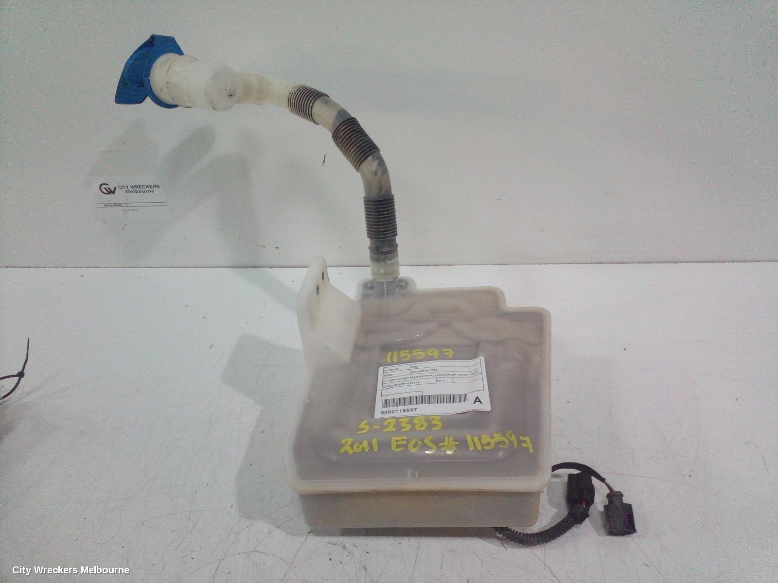 VOLKSWAGEN EOS WASHER BOTTLE, 1F, NON H/LAMP WASHER TYPE, SINGLE PUMP, 02/2007 - 12/2014 - Image 2