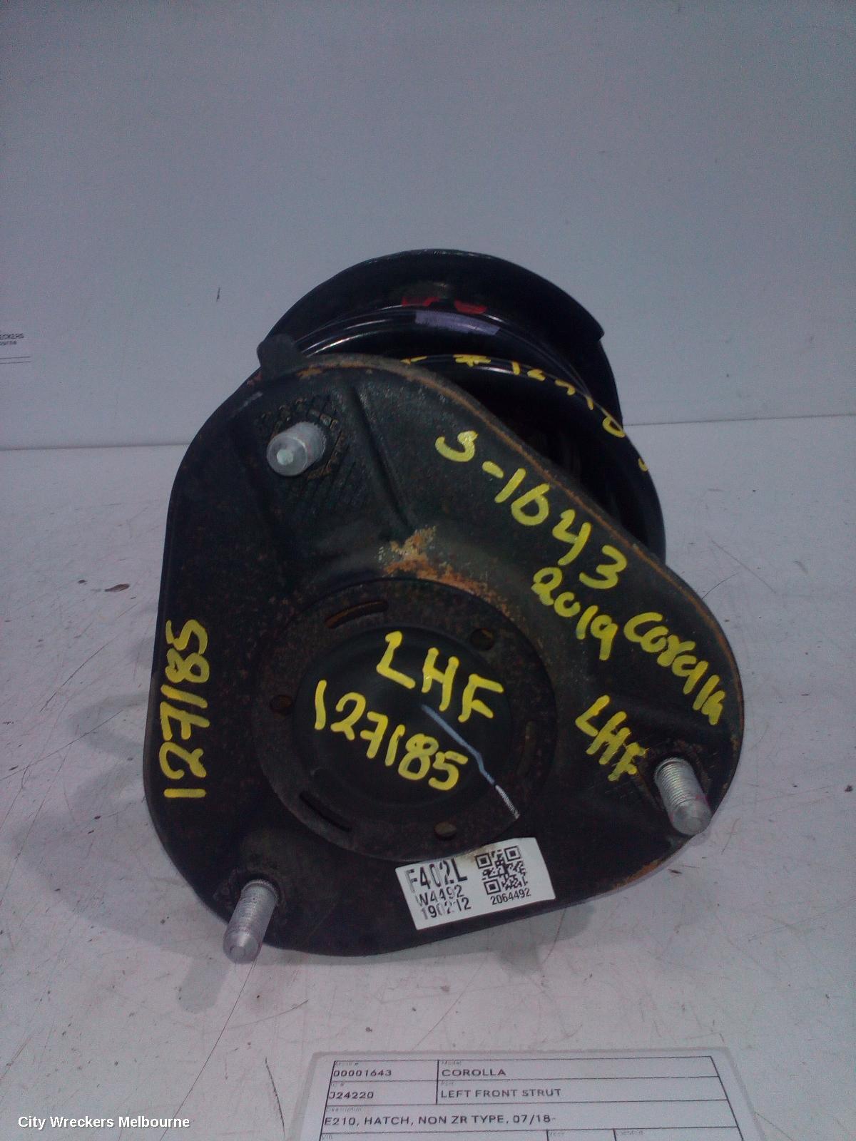 TOYOTA COROLLA LEFT FRONT STRUT, E210, HATCH, NON ZR TYPE, 07/2018 ONWARDS - Image 1