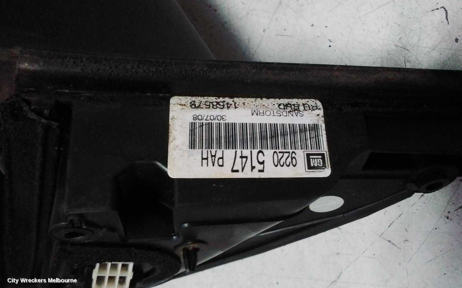 HOLDEN COMMODORE RIGHT DOOR MIRROR, VE, NON HEATED & NON PUDDLE LAMP TYPE, 08/2006 - 04/2013 - Image 3