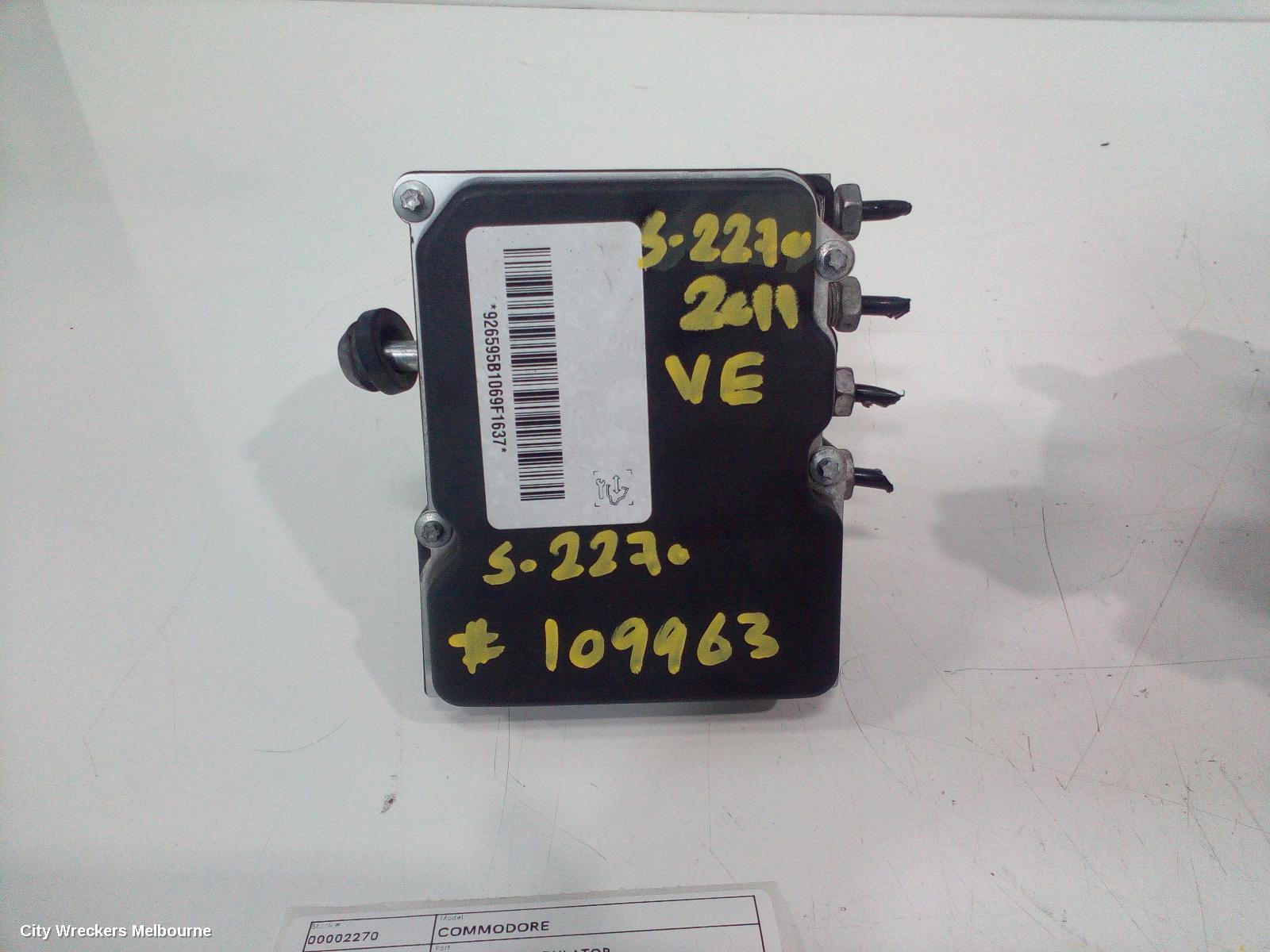HOLDEN COMMODORE ABS PUMP/MODULATOR, VE, NON TRACTION CONTROL TYPE, 08/2006 - 04/2013 - Image 1