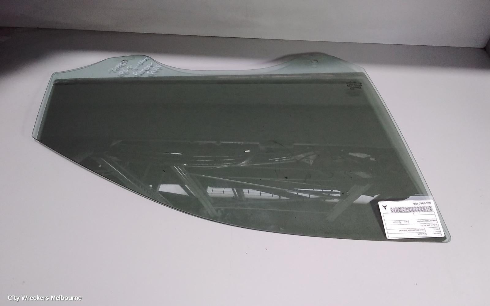 FORD RANGER RIGHT FRONT DOOR WINDOW, PX, DUAL CAB, 06/2011 ONWARDS - Image 1