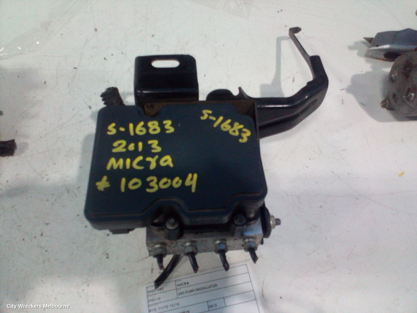NISSAN MICRA ABS PUMP/MODULATOR, K13, 11/2010 - 12/2016 - Image 1