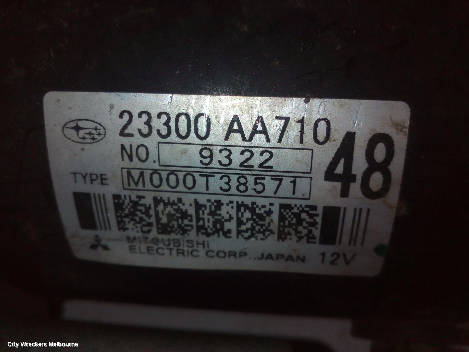 SUBARU WRX STARTER, PETROL, FA20, TURBO, AUTO, CVT, V1, 03/2014 - 10/2021 - Image 2