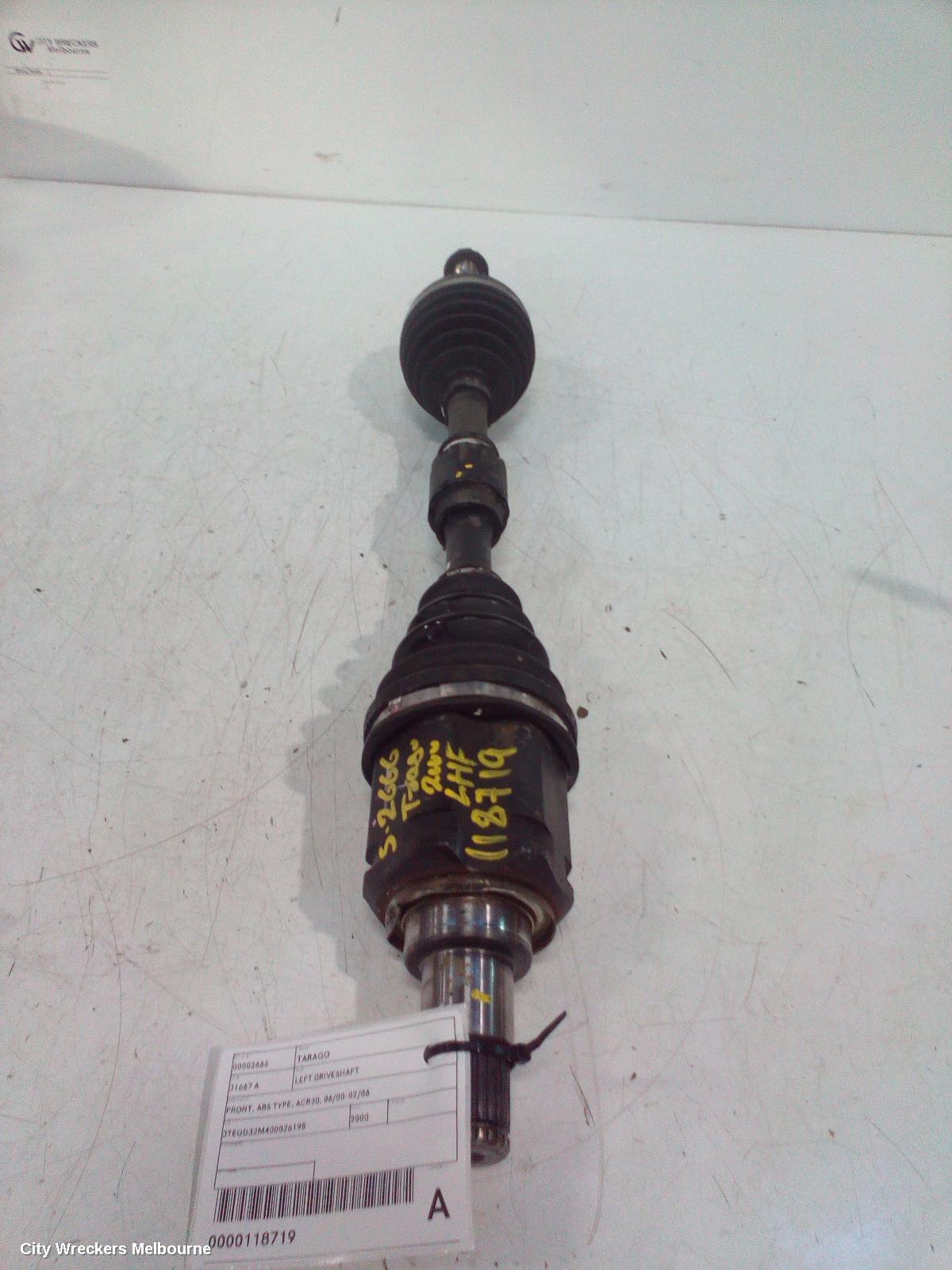 TOYOTA TARAGO LEFT DRIVESHAFT, FRONT, ABS TYPE, ACR30, 06/2000 - 02/2006 - Image 1