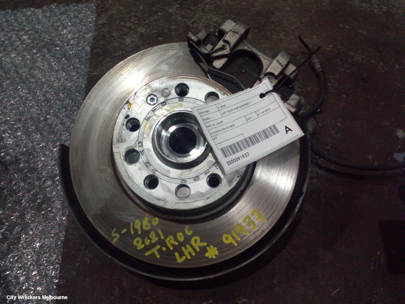 VOLKSWAGEN T-ROC LEFT REAR HUB ASSEMBLY, AWD, A1, 03/2020 ONWARDS - Image 1
