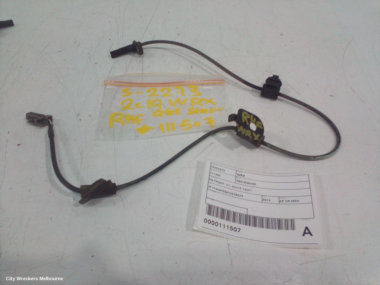 SUBARU WRX ABS SENSOR, RH FRONT, V1, 03/2014 - 10/2021 - Image 1