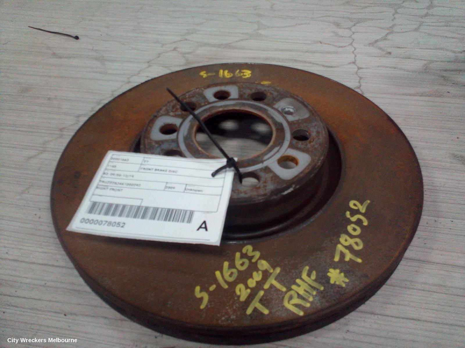 AUDI TT FRONT BRAKE DISC/DRM, 8J, 09/2006 - 12/2014 - Image 1