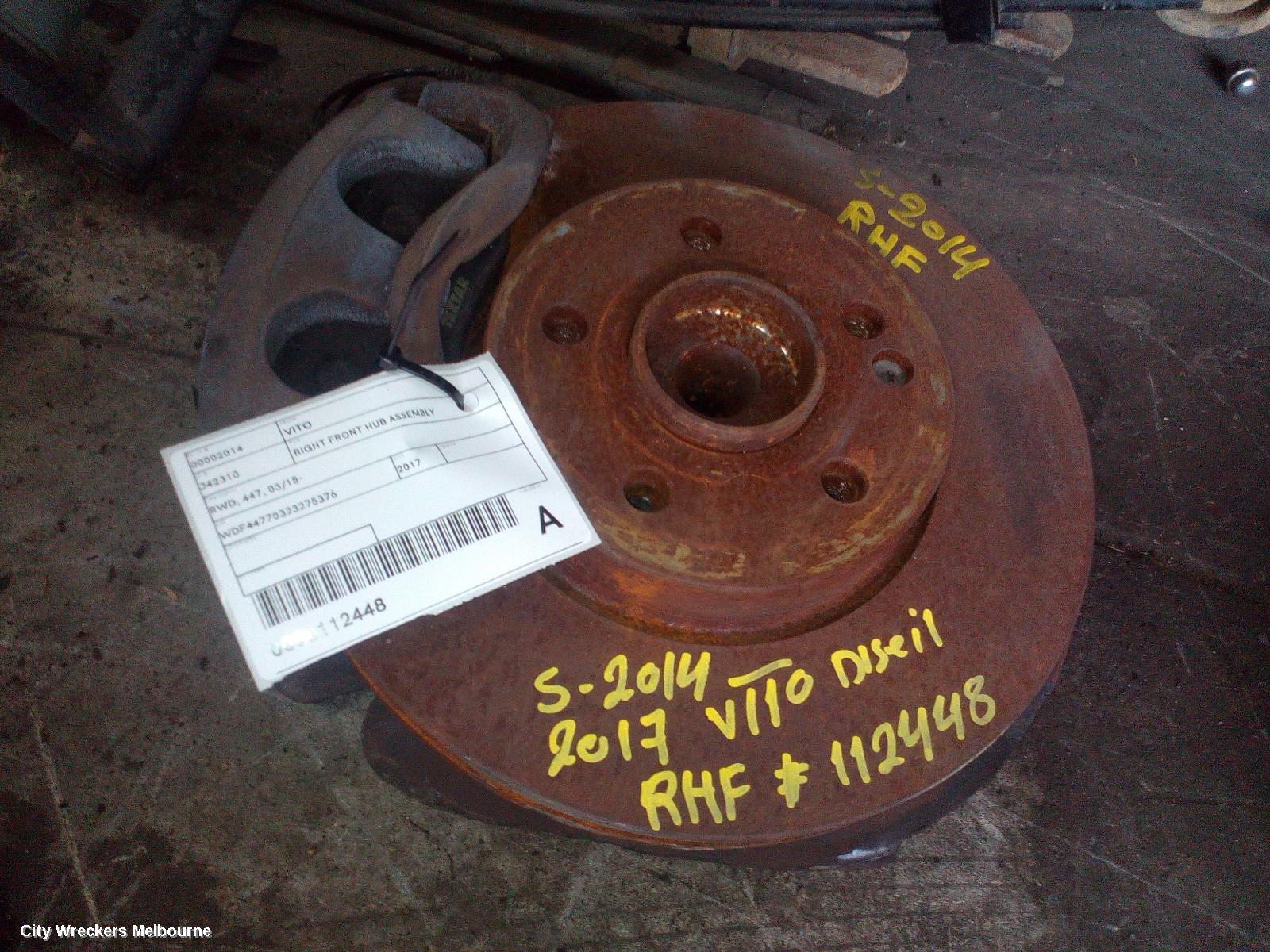 MERCEDES VITO RIGHT FRONT HUB ASSEMBLY, RWD, 447, 03/2015 ONWARDS - Image 1