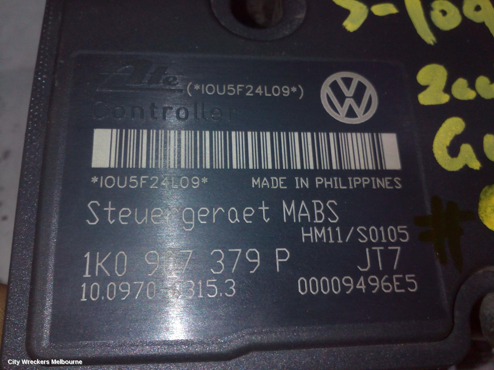 VOLKSWAGEN GOLF ABS PUMP/MODULATOR, GEN 5, ON MOTOR P/N 1K0614517N, 07/2004 - 02/2009 - Image 1