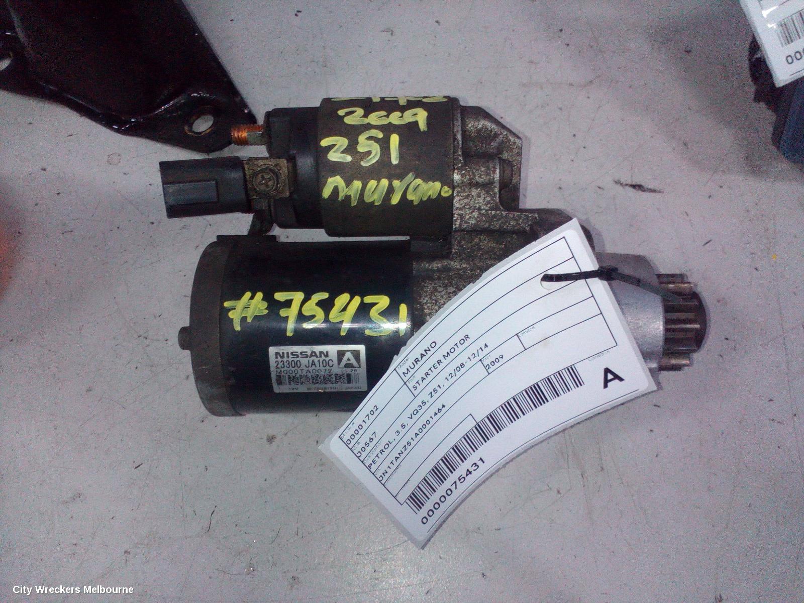 NISSAN MURANO STARTER, PETROL, 3.5, VQ35, Z51, 12/2008 - 12/2014 - Image 2