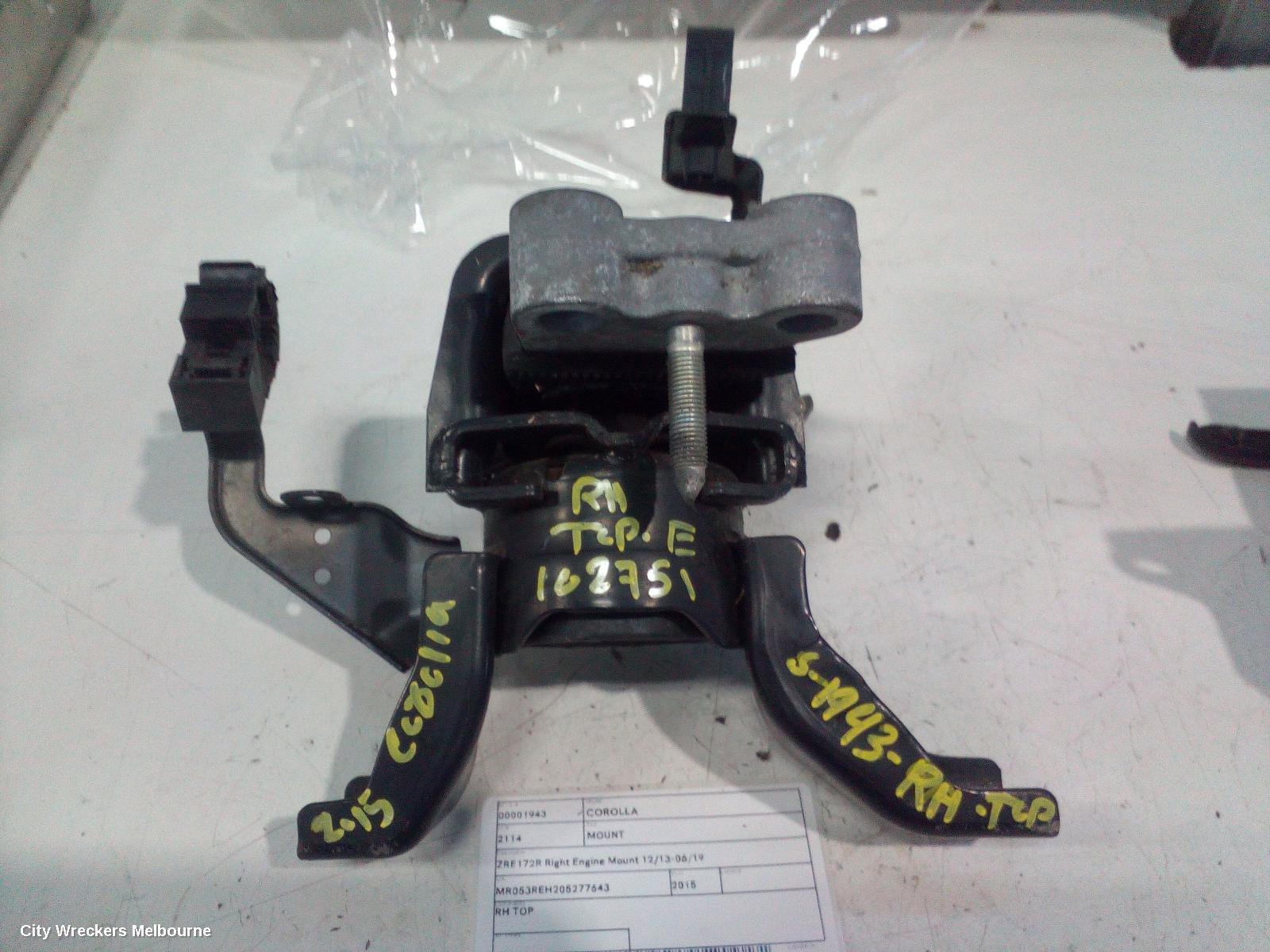 TOYOTA COROLLA MOUNT, ZRE172R RIGHT ENGINE MOUNT 12/2013 - 06/2019 - Image 1