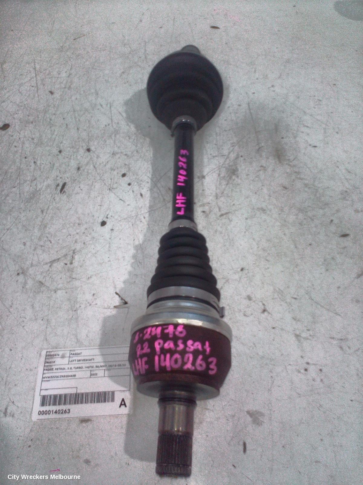 VOLKSWAGEN PASSAT LEFT DRIVESHAFT, FRONT, PETROL, 2.0, TURBO, 140TSI, B8/MK7, 05/2016 - 05/2023 - Image 1