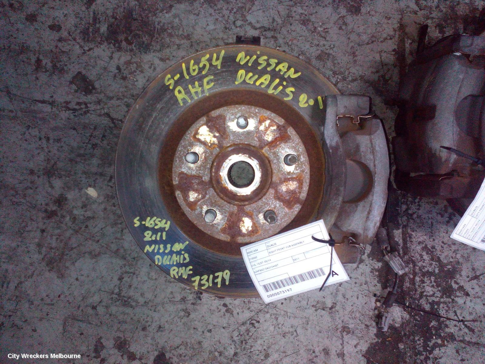 NISSAN DUALIS RIGHT FRONT HUB ASSEMBLY, J10, 10/2007 - 05/2014 - Image 1