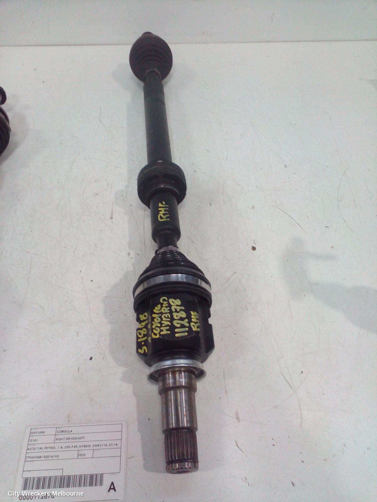 TOYOTA COROLLA RIGHT DRIVESHAFT, AUTO T/M, PETROL, 1.8, 2ZR-FXE, HYBRID, ZWE211R, 07/2018 ONWARDS - Image 1