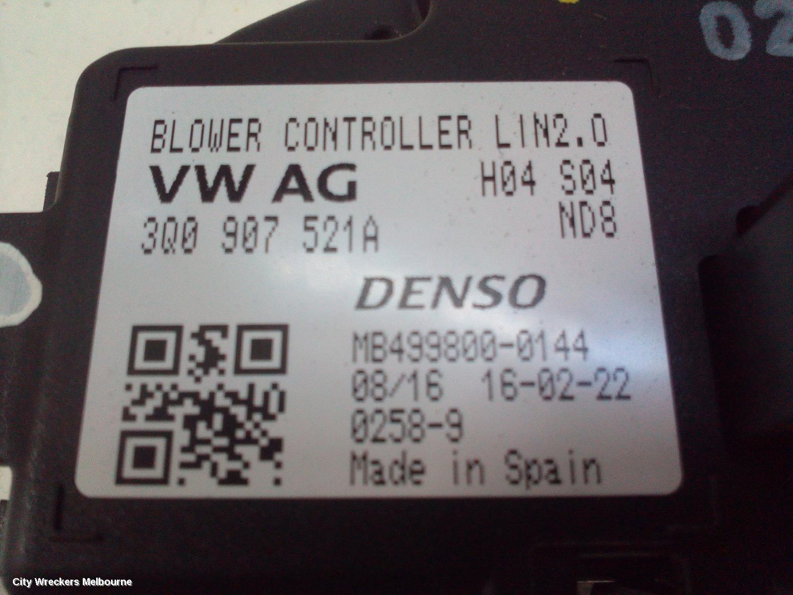 VOLKSWAGEN PASSAT FAN SPEED RESISTOR, B8/MK7, 06/2015 - 05/2023 - Image 1