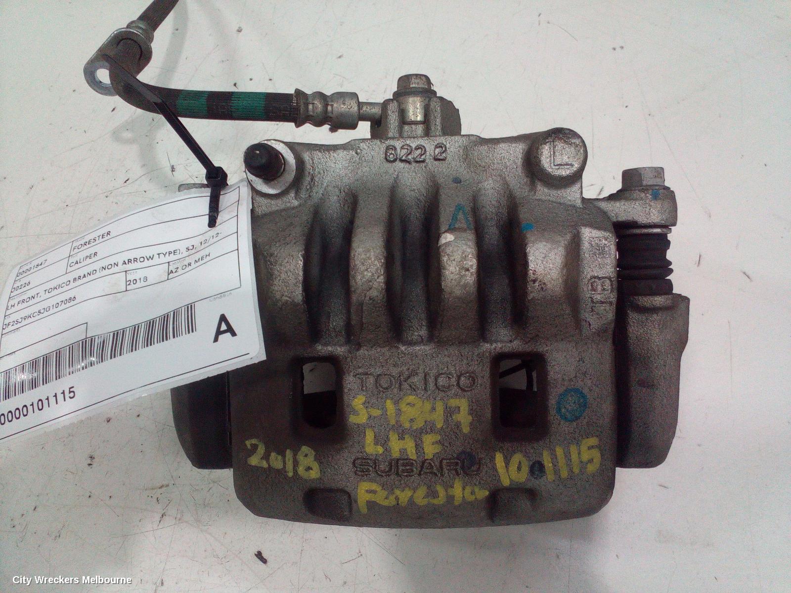 SUBARU FORESTER CALIPER, LH FRONT, TOKICO BRAND (NON ARROW TYPE), SJ, 12/2012 - 08/2018 - Image 3