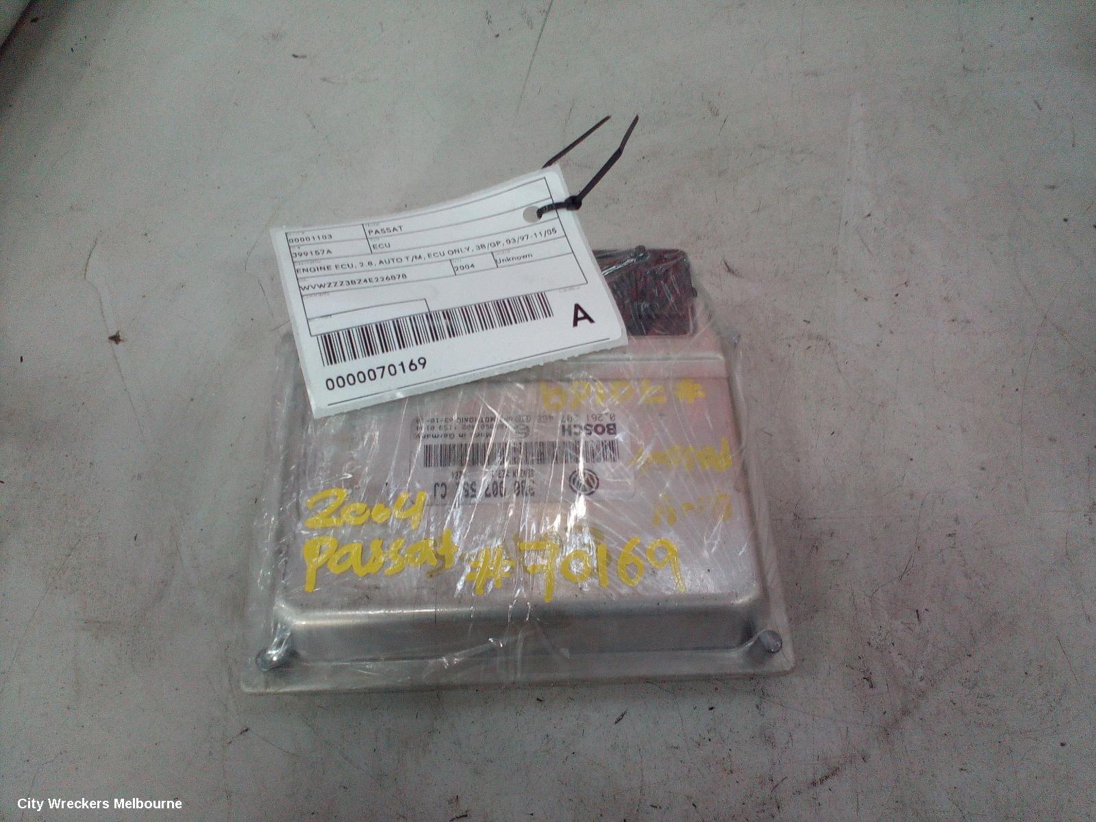 VOLKSWAGEN PASSAT ECU, ENGINE ECU, 2.8, AUTO T/M, ECU ONLY, 3B/GP, 03/1997 - 11/2005 - Image 3
