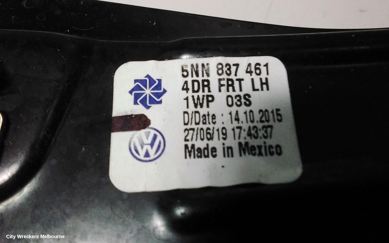 VOLKSWAGEN TIGUAN LEFT FRONT WINDOW REG/MOTOR, DOOR REG ASSY (REG AND MOTOR), 5NA, 06/2016 ONWARDS - Image 2
