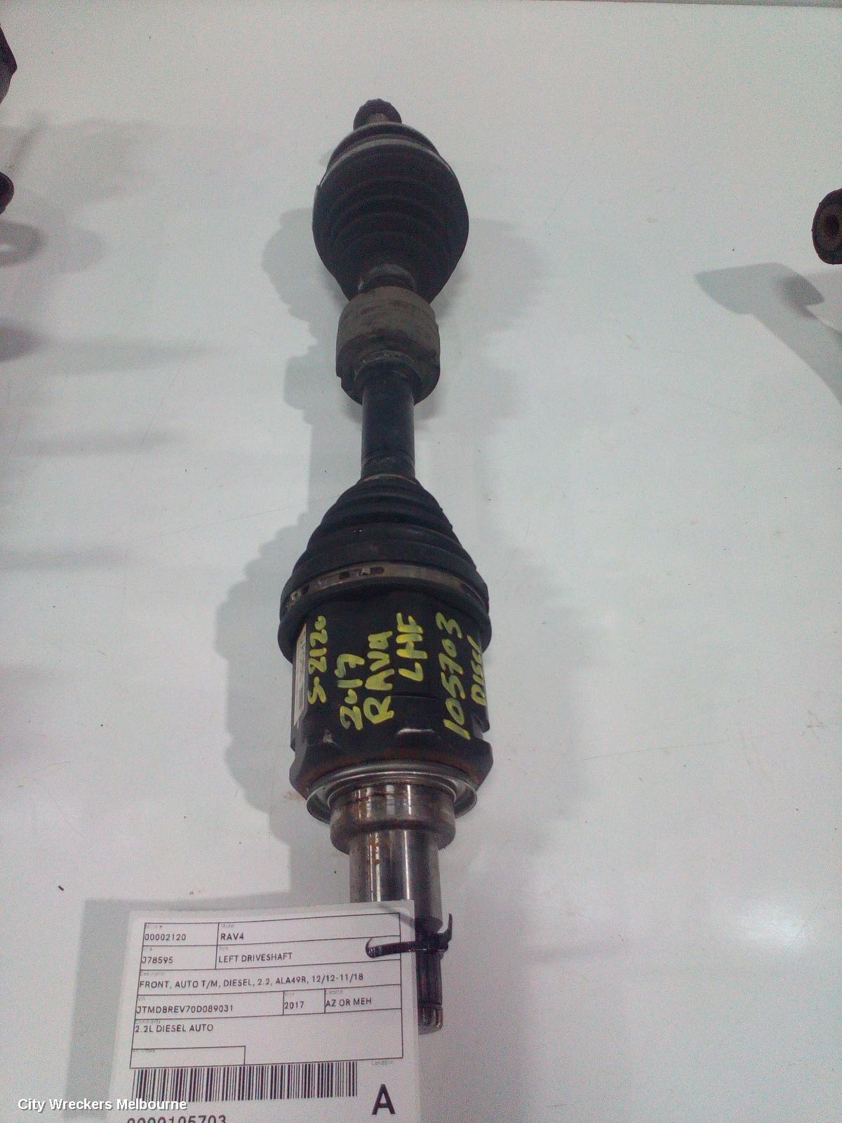 TOYOTA RAV4 LEFT DRIVESHAFT, FRONT, AUTO T/M, DIESEL, 2.2, ALA49R, 12/2012 - 11/2018 - Image 2