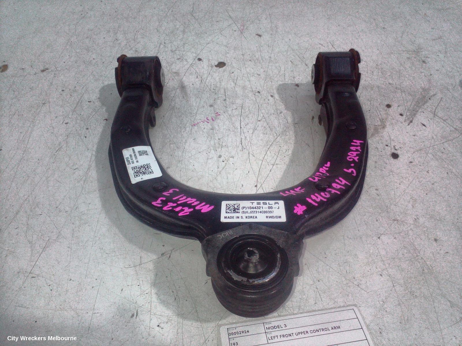 TESLA MODEL 3 LEFT FRONT UPPER CONTROL ARM, 1ST GEN, 06/2019 ONWARDS - Image 1
