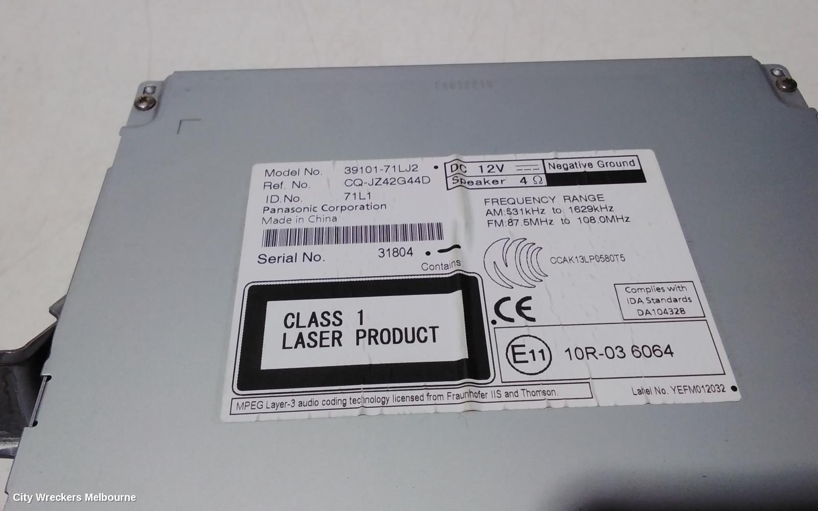 SUZUKI SWIFT RADIO/CD/DVD/SAT/TV, CD PLAYER, NON BLUETOOTH TYPE, FZ, 08/2010 - 03/2017 - Image 3