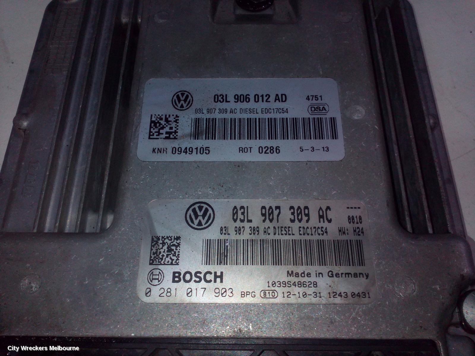 VOLKSWAGEN AMAROK ECU, ENGINE ECU, 4WD, DIESEL, MANUAL T/M, P/N 03L906012AD, ECU ONLY, 2H, 12/2010 ONWARDS - Image 2