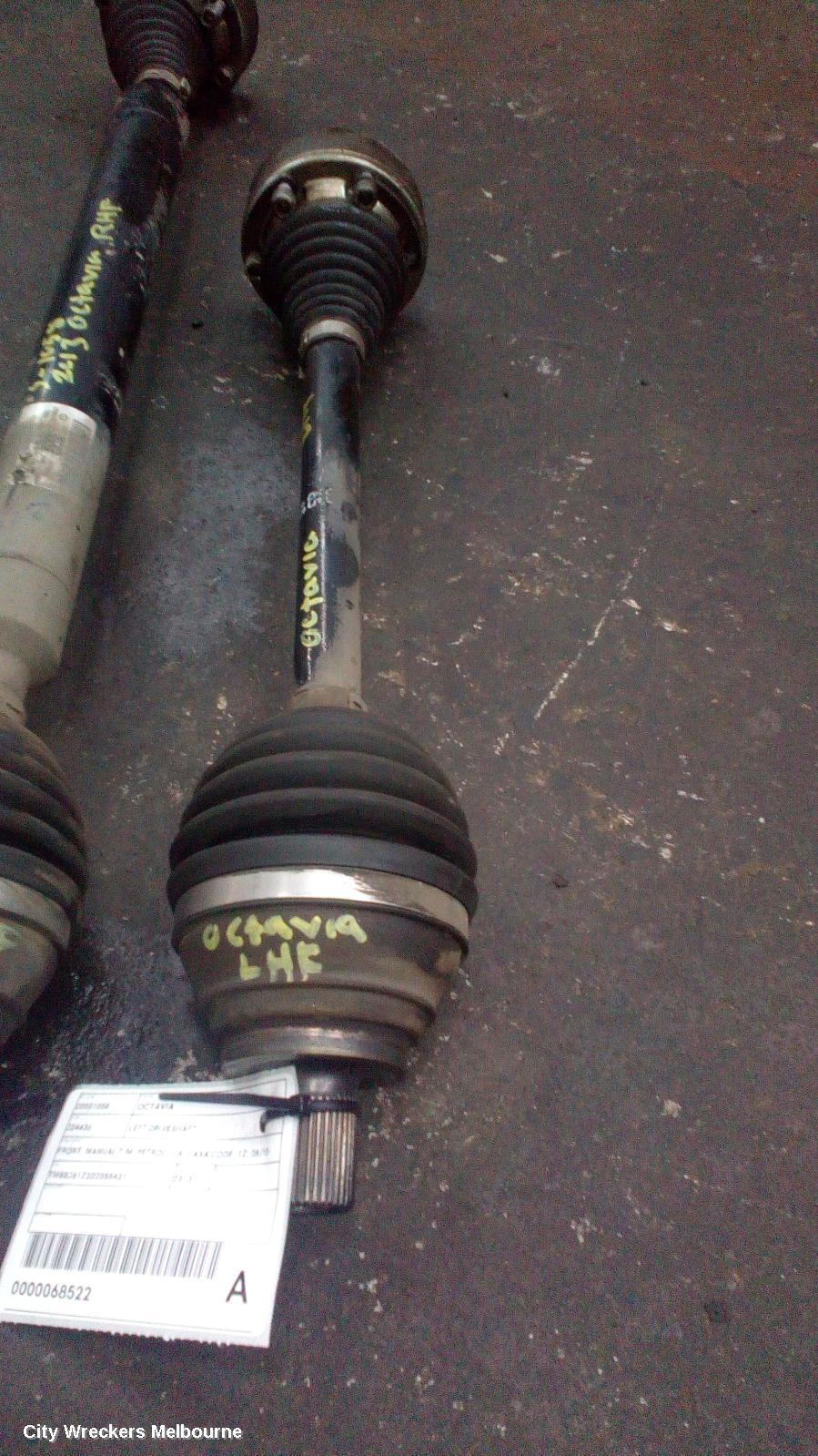 SKODA OCTAVIA LEFT DRIVESHAFT, FRONT, MANUAL T/M, PETROL, 1.4, CAXA CODE, 1Z, 08/2010 - 10/2013 - Image 1