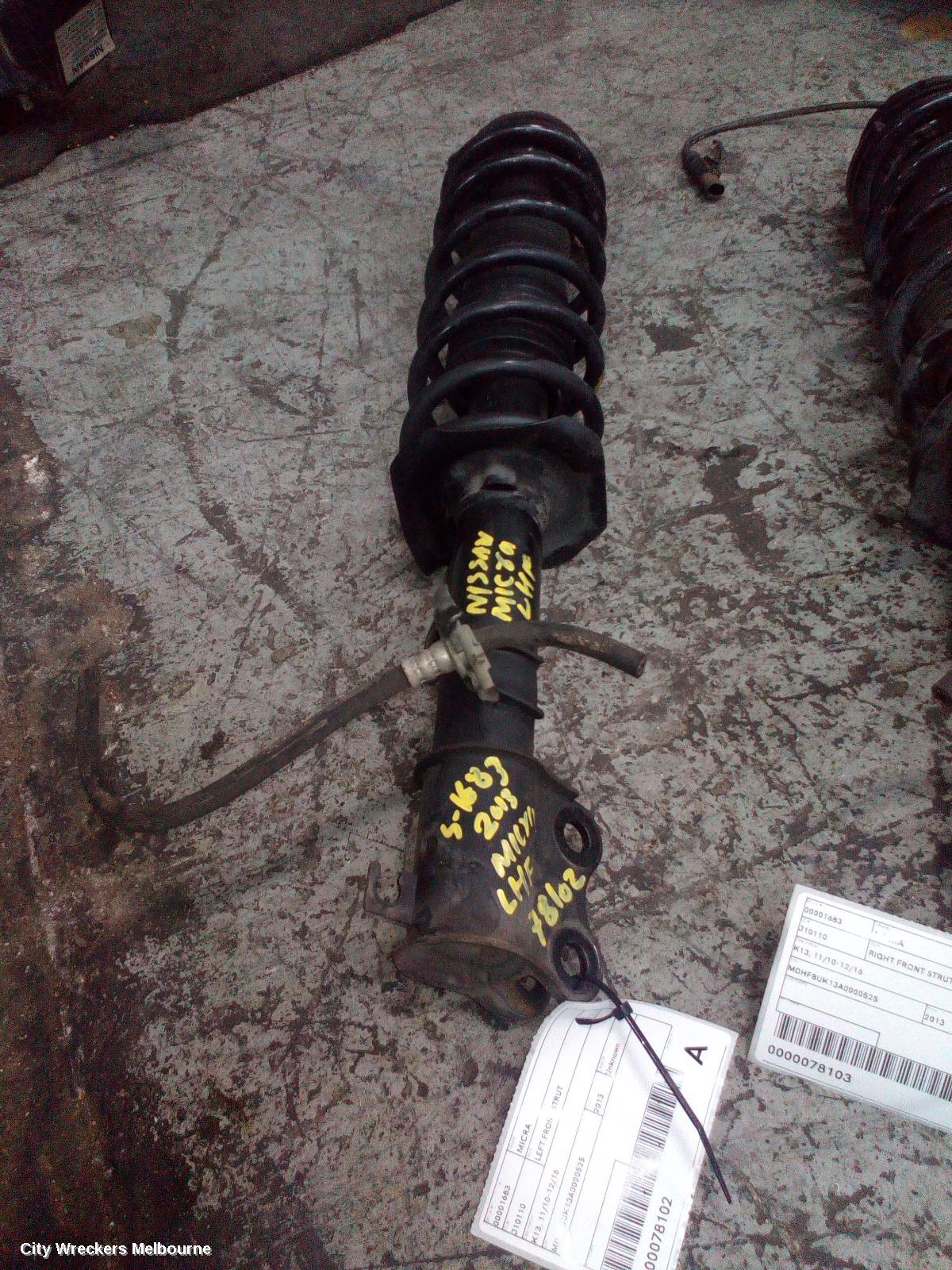 NISSAN MICRA LEFT FRONT STRUT, K13, 11/2010 - 12/2016 - Image 1