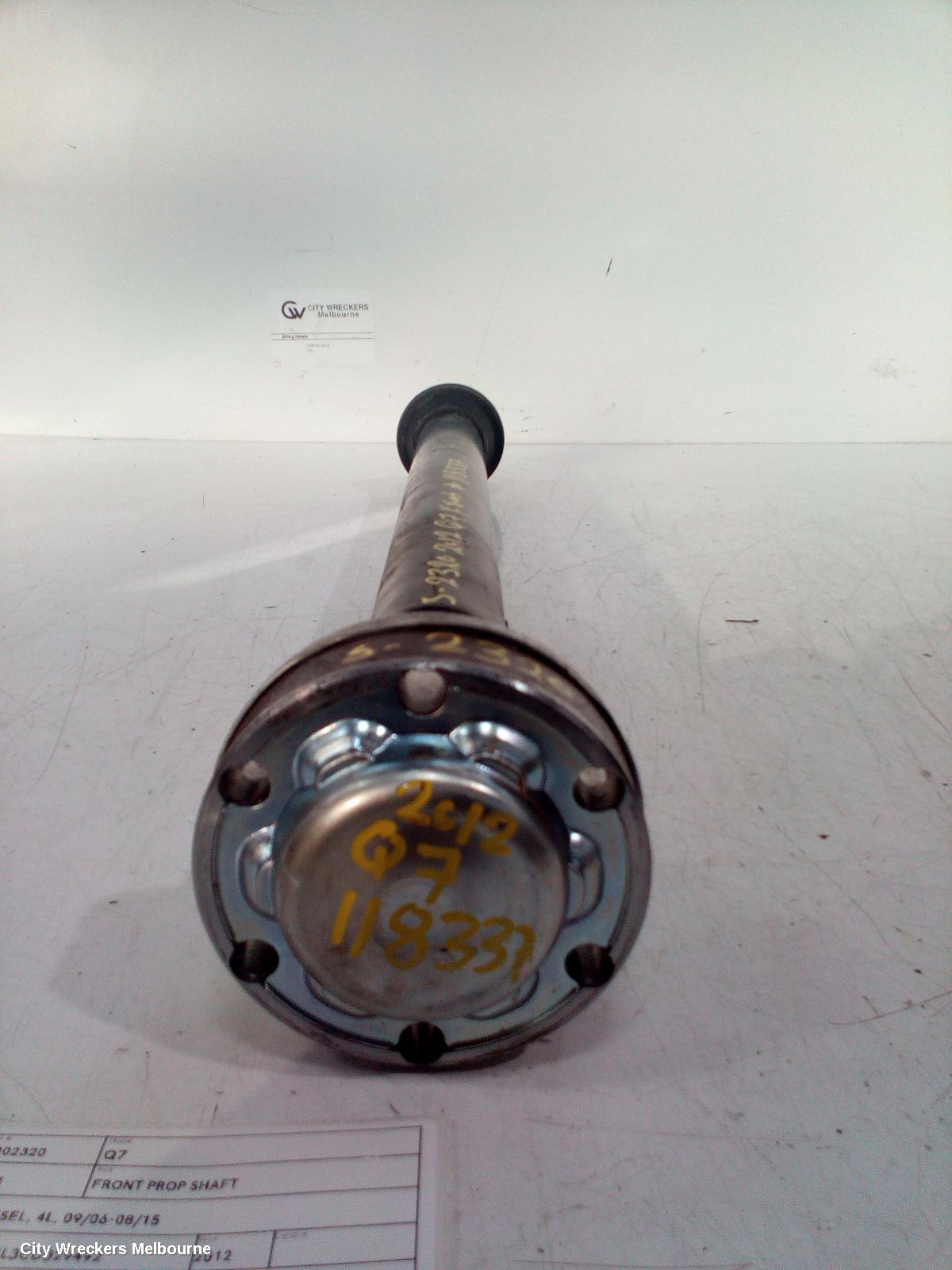AUDI Q7 FRONT PROP SHAFT, 3.0, DIESEL, 4L, 09/2006 - 08/2015 - Image 1