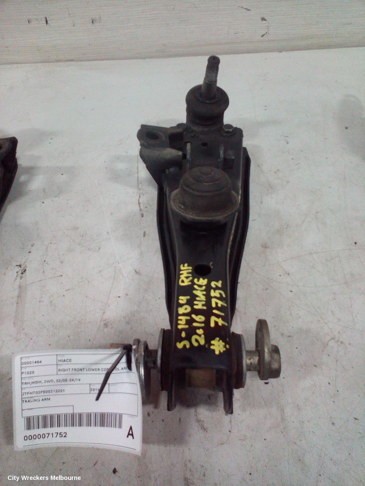 TOYOTA HIACE RIGHT FRONT LOWER CONTROL ARM, TRH/KDH, 2WD, 03/2005 - 04/2019 - Image 1