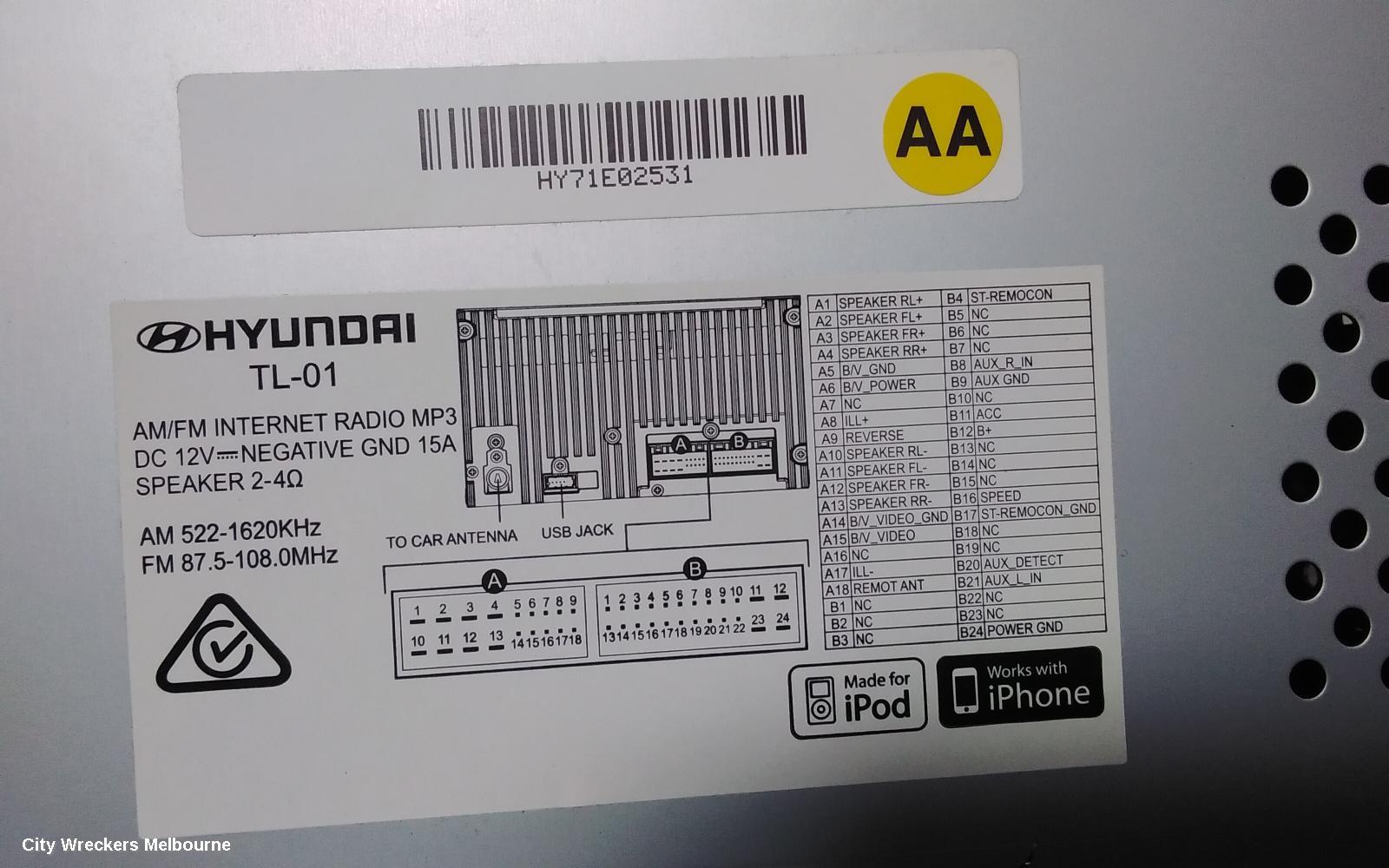 HYUNDAI TUCSON RADIO/CD/DVD/SAT/TV, 7IN TOUCHSCREEN, TL, 07/2015 - 06/2018 - Image 3