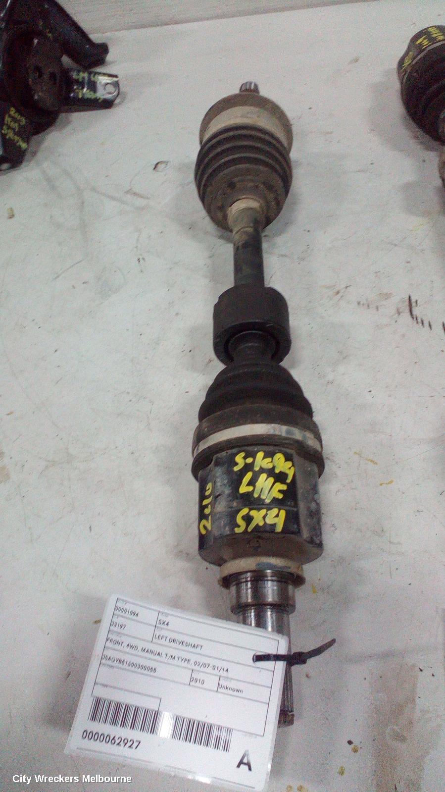 SUZUKI SX4 LEFT DRIVESHAFT, FRONT, 4WD, J20B, MANUAL T/M, 6 SPEED, 01/2010 - 01/2014 - Image 1