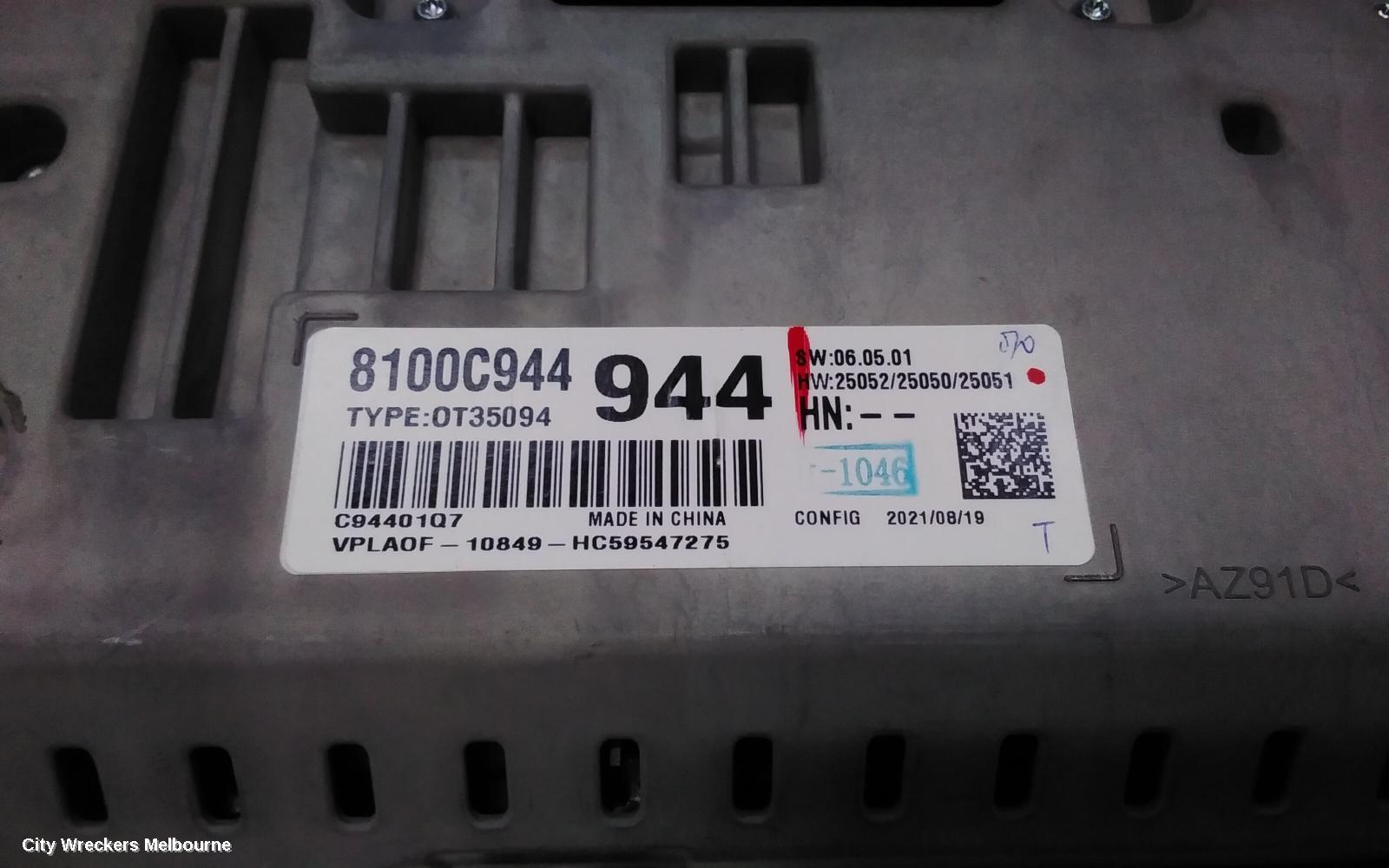 MITSUBISHI OUTLANDER INSTRUMENT CLUSTER, PETROL, AUTO T/M, NON DIGITAL TYPE, ZM, 08/2021 ONWARDS - Image 3