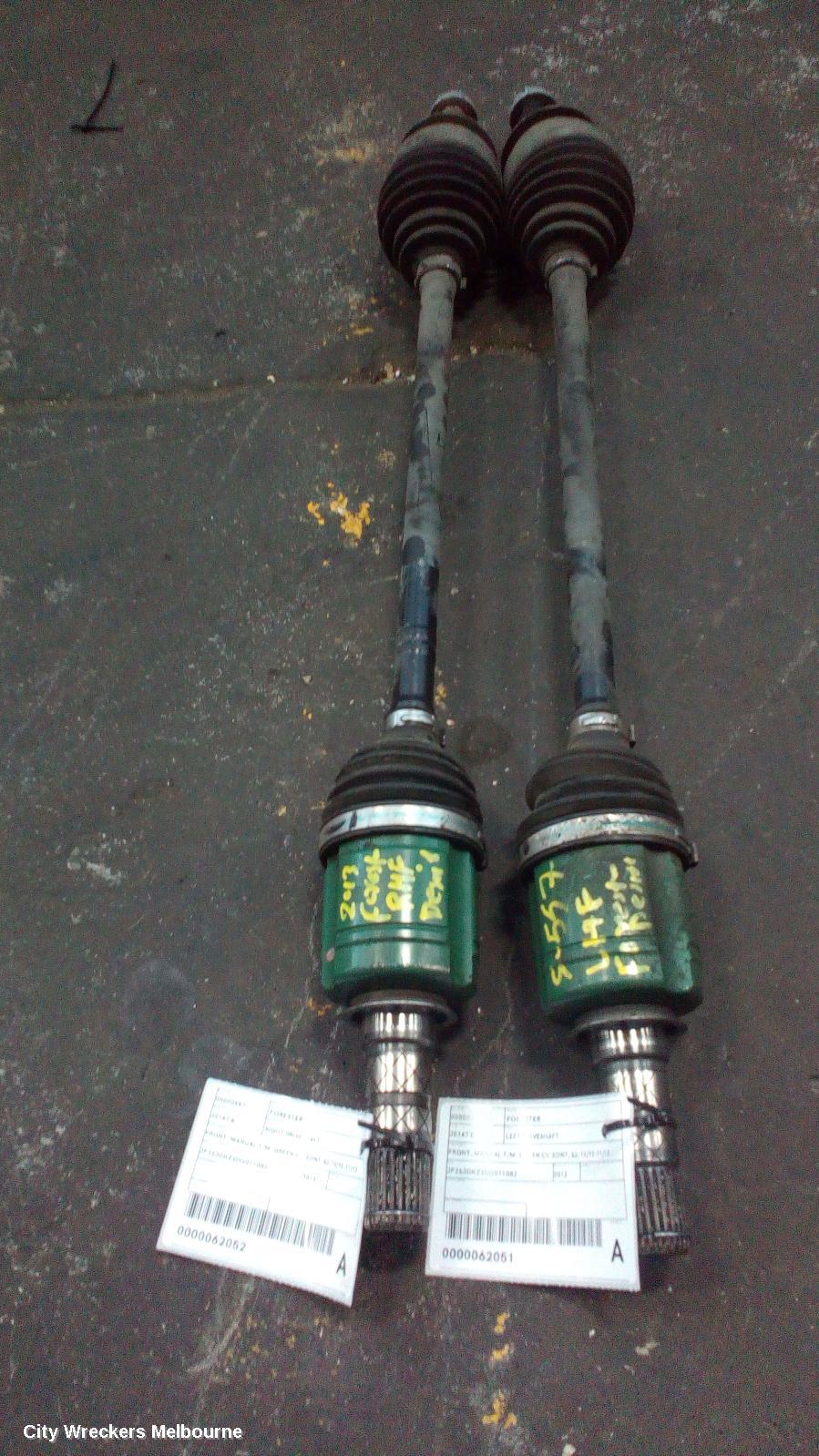 SUBARU FORESTER LEFT DRIVESHAFT, FRONT, MANUAL T/M, GREEN CV JOINT, SJ, 12/2012 - 11/2013 - Image 2