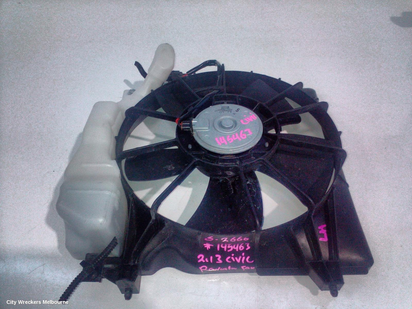HONDA CIVIC FAN, RADIATOR FAN, HATCH (VIN SHHFK), 1.8, PETROL, 9TH GEN, 06/2012 - 04/2016 - Image 1
