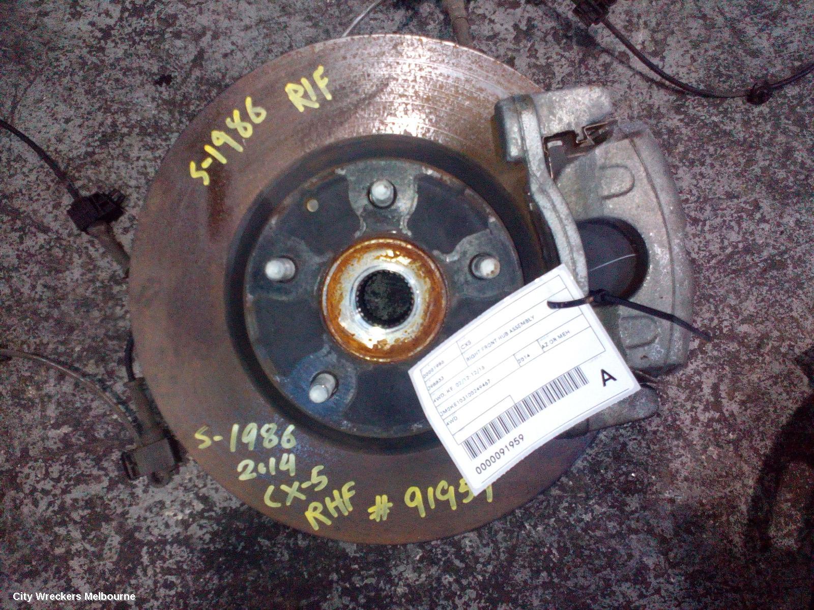 MAZDA CX5 RIGHT FRONT HUB ASSEMBLY, 4WD, KE, 02/2012 - 12/2016 - Image 1
