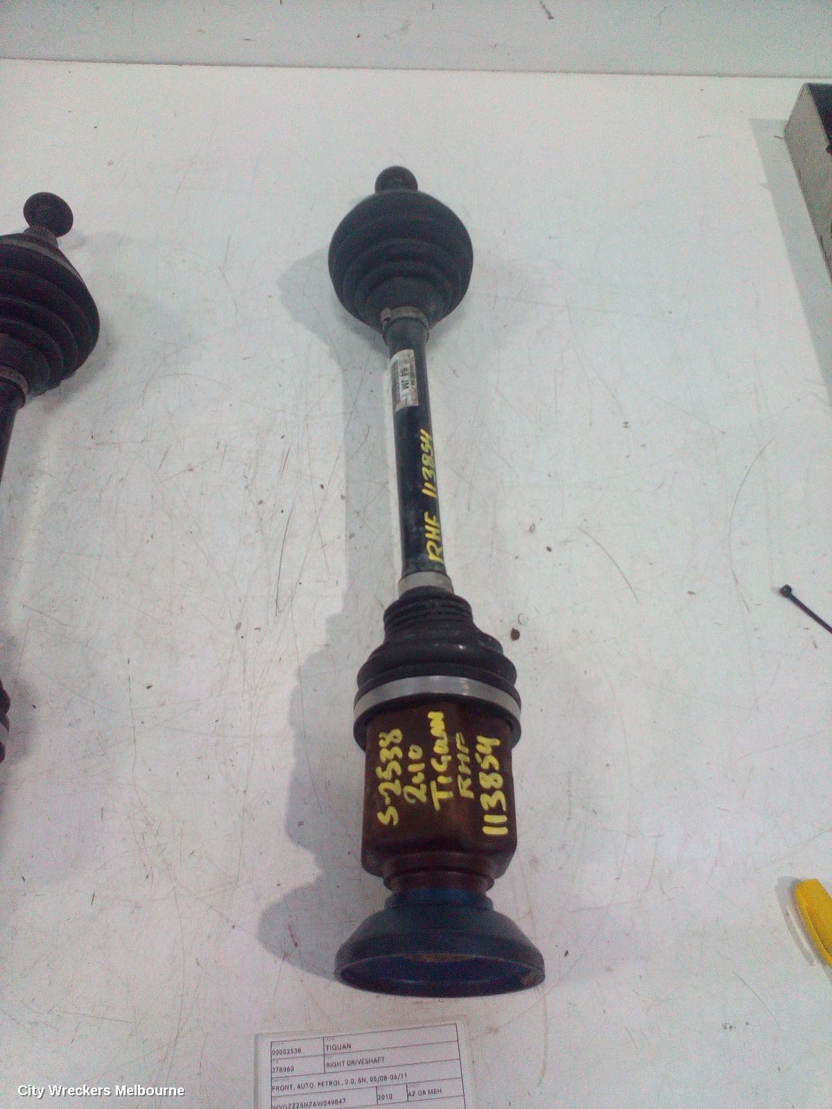 VOLKSWAGEN TIGUAN RIGHT DRIVESHAFT, FRONT, AUTO, PETROL, 2.0, 5N, 05/2008 - 06/2011 - Image 2