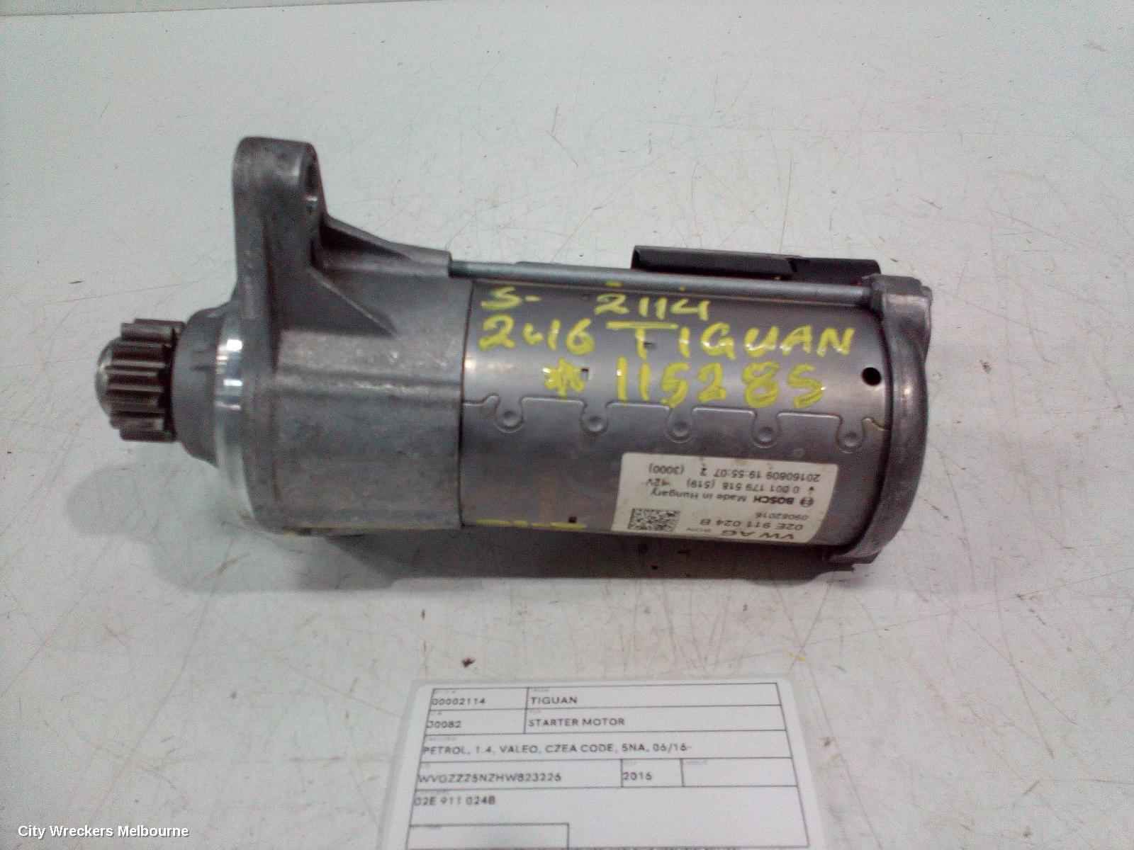 VOLKSWAGEN TIGUAN STARTER, PETROL, 1.4, VALEO, CZEA CODE, 5NA, 06/2016 ONWARDS - Image 2