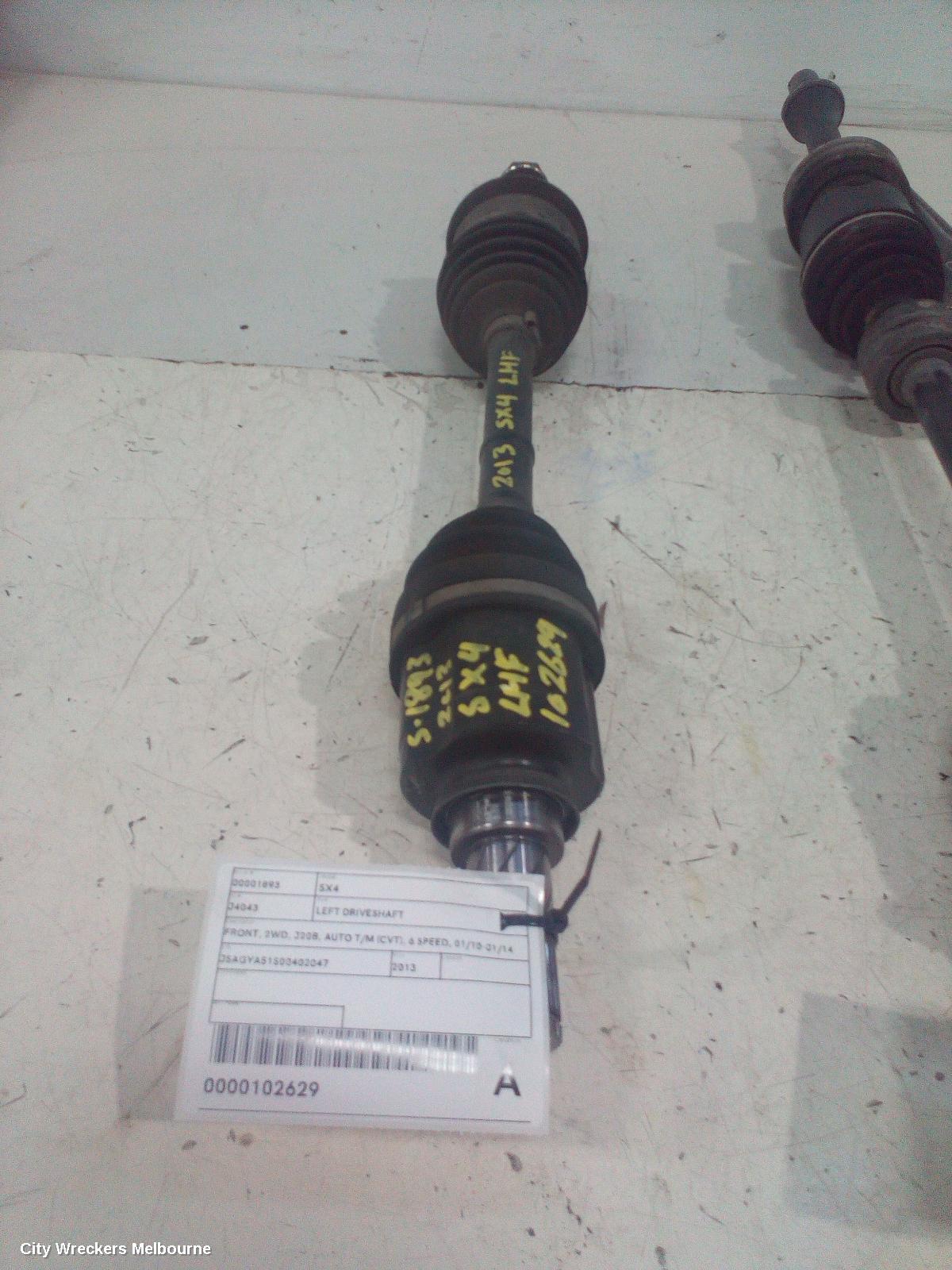 SUZUKI SX4 LEFT DRIVESHAFT, FRONT, 2WD, J20B, AUTO T/M (CVT), 6 SPEED, 01/2010 - 01/2014 - Image 1