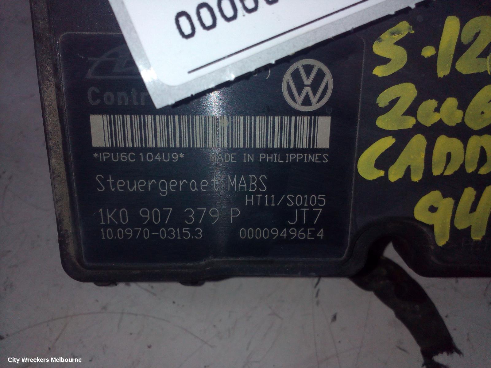 VOLKSWAGEN CADDY ABS PUMP/MODULATOR, 2K, ON MOTOR P/N 1K0614117H, 12/2004 - 08/2010 - Image 2