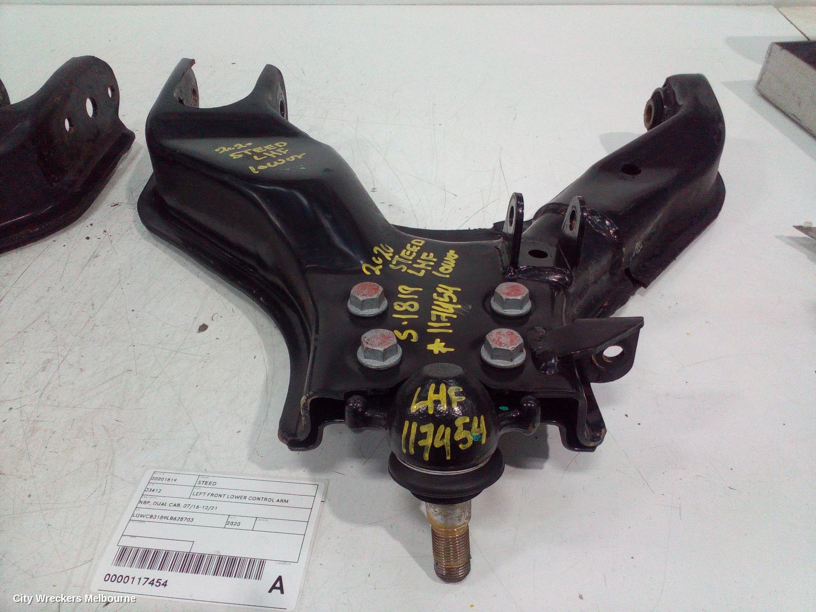 GREAT WALL STEED LEFT FRONT LOWER CONTROL ARM, NBP, DUAL CAB, 07/2016 - 12/2021 - Image 1