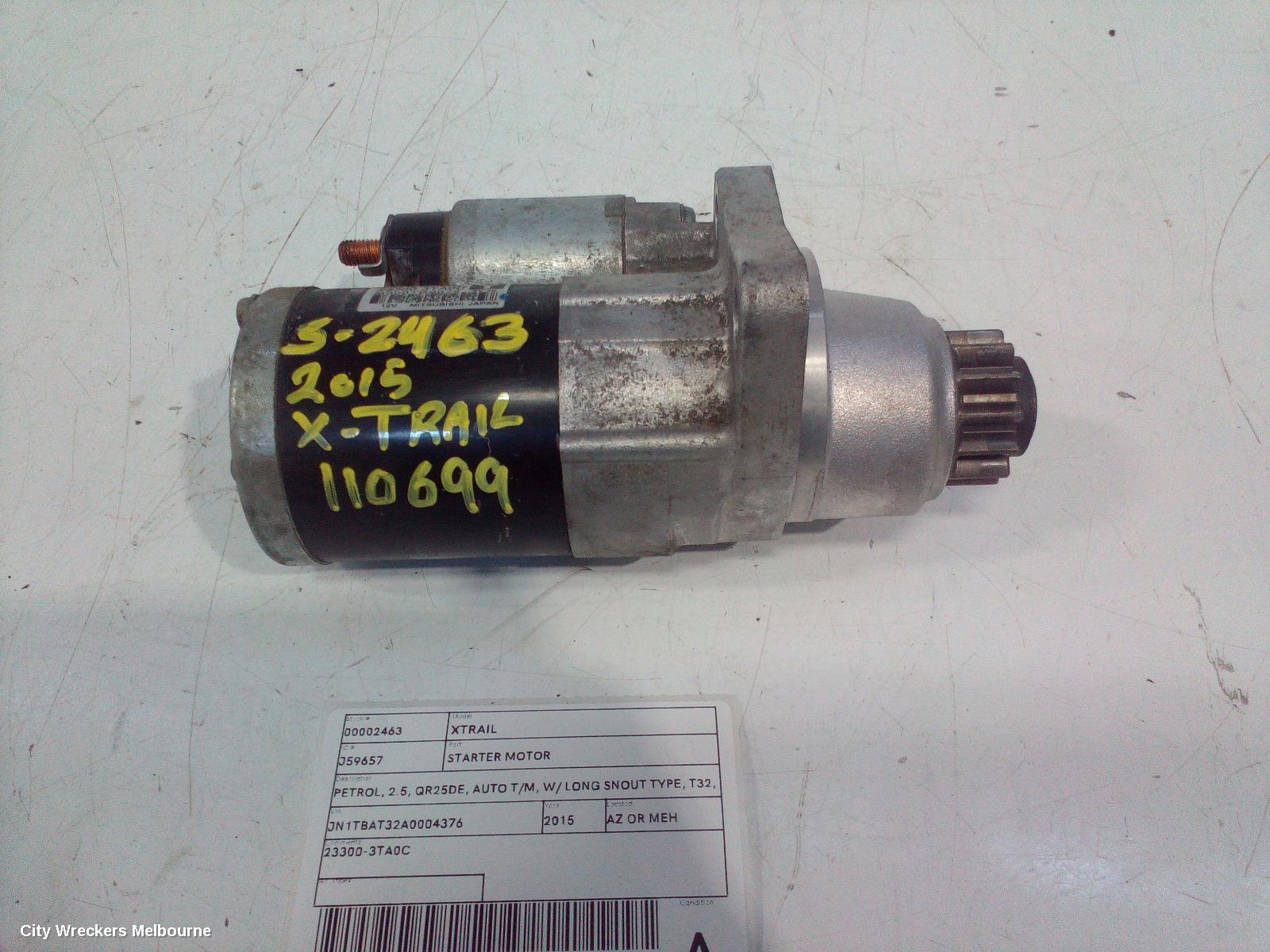 NISSAN XTRAIL STARTER, PETROL, 2.5, QR25DE, AUTO T/M, W/ LONG SNOUT TYPE, T32, 02/2014 - 07/2022 - Image 1