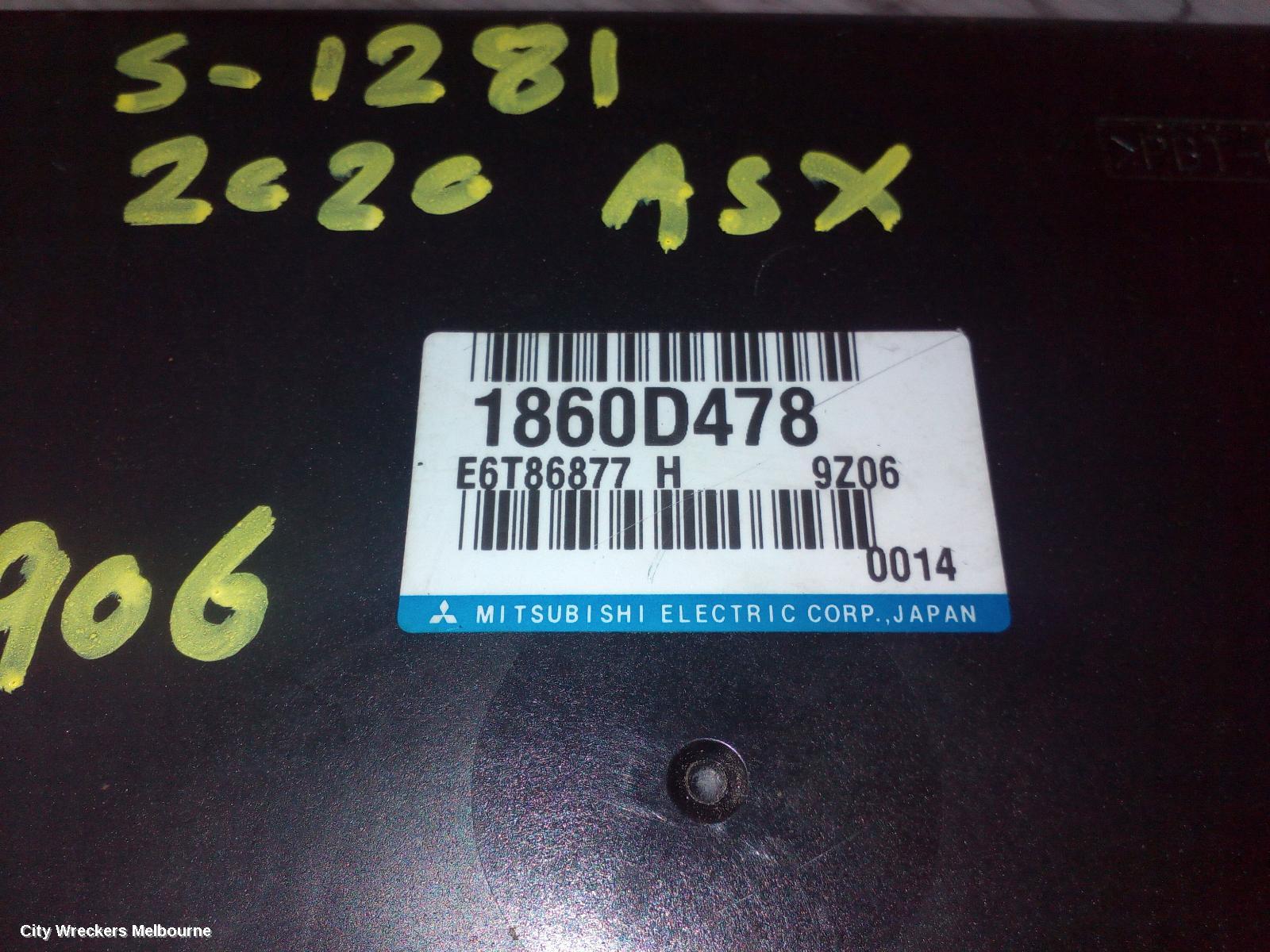 MITSUBISHI ASX ECU, ENGINE ECU, PETROL, AUTO T/M, ECU ONLY, XB-XC, 09/2012 ONWARDS - Image 1
