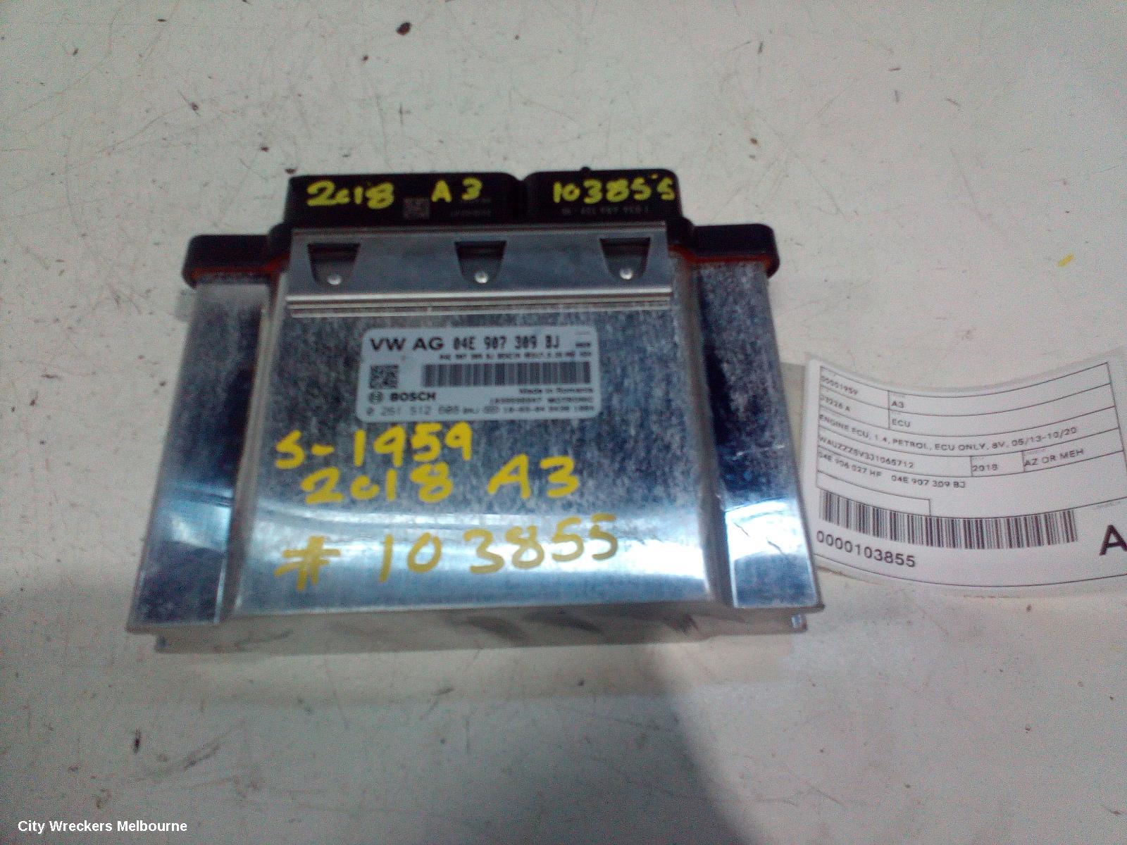 AUDI A3 ECU, ENGINE ECU, 1.4, PETROL, ECU ONLY, 8V, 05/2013 - 10/2020 - Image 1
