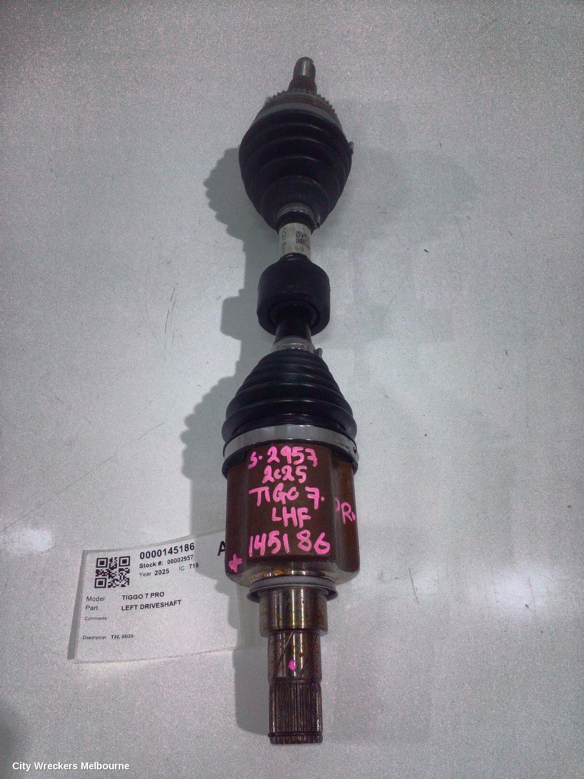 CHERY TIGGO 7 LEFT DRIVESHAFT, T32, 05/2023 ONWARDS - Image 1