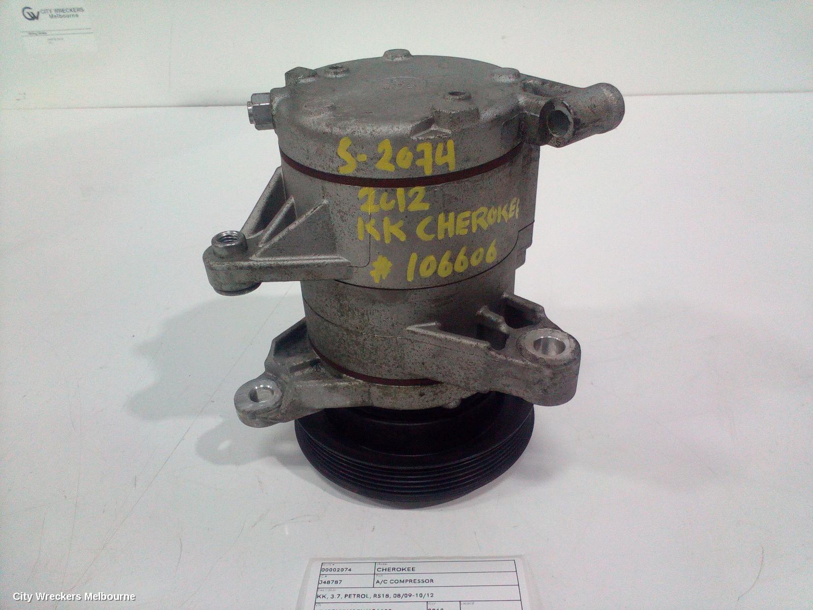 JEEP CHEROKEE A/C COMPRESSOR, KK, 3.7, PETROL, RS18, 08/2009 - 10/2012 - Image 1