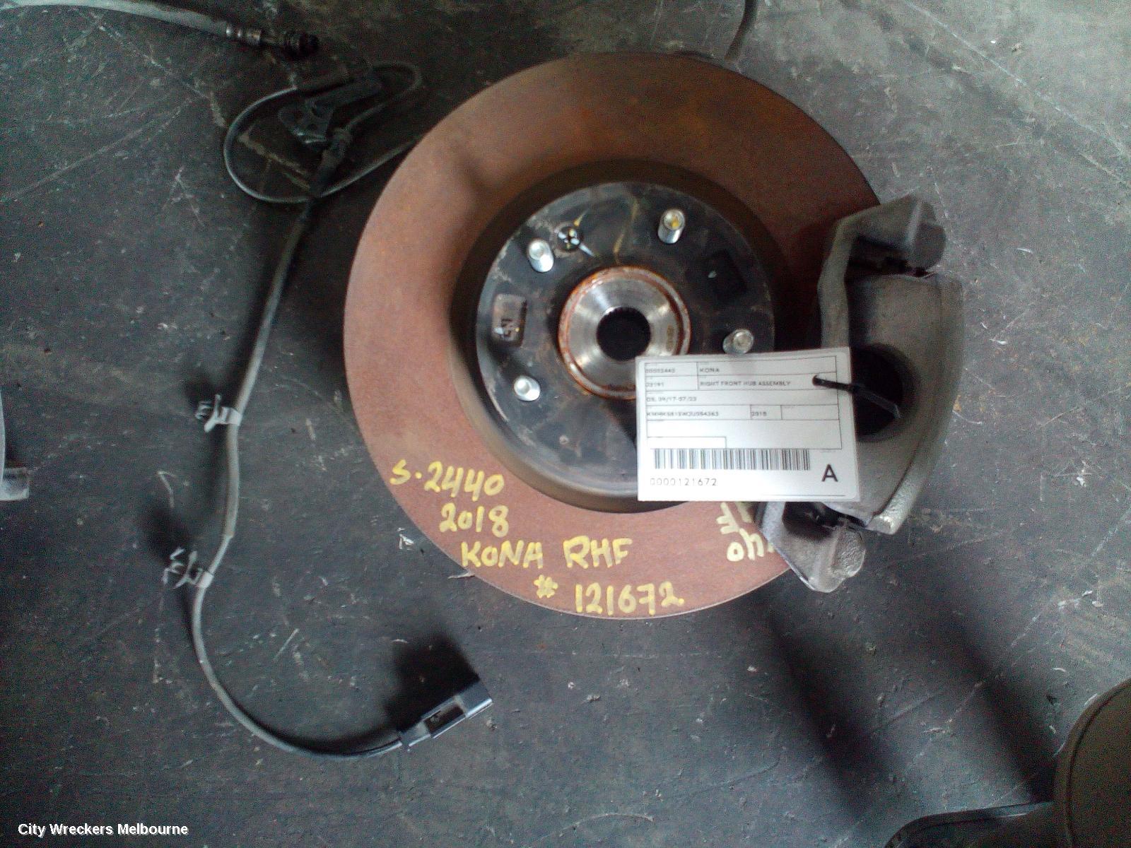 HYUNDAI KONA RIGHT FRONT HUB ASSEMBLY, OS, 09/2017 - 07/2023 - Image 2