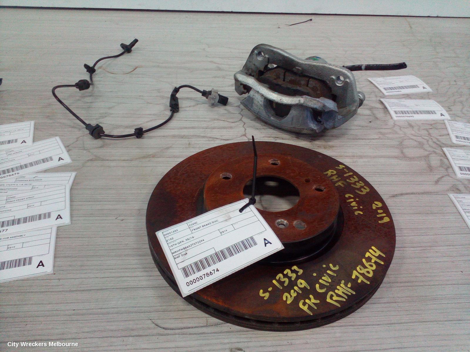 HONDA CIVIC FRONT BRAKE DISC/DRM, 10TH GEN, 05/2016 - 08/2021 - Image 2
