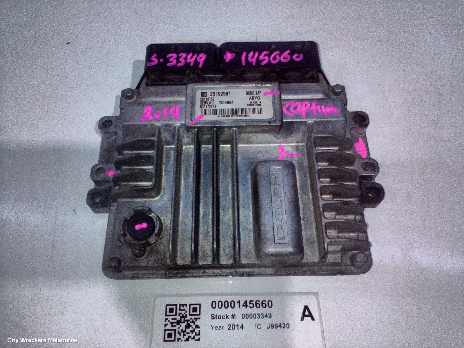 HOLDEN CAPTIVA ECU, ENGINE ECU, 2.2, DIESEL, AUTO T/M, P/N 25192581, ECU ONLY, CG, 01/2011 - 06/2018 - Image 1